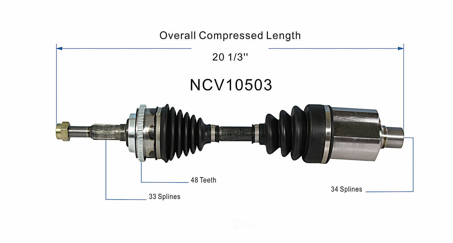 GSP North America NCV10503 CV Axle Assembly