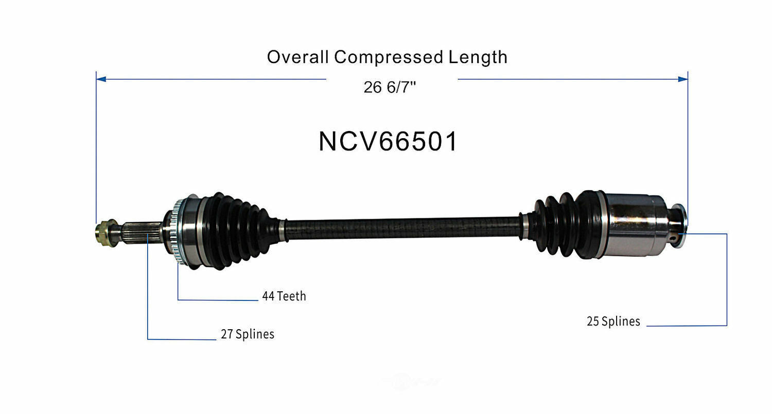 GSP North America NCV66501 CV Axle Assembly