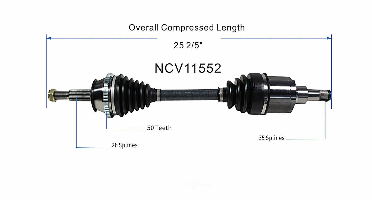 GSP North America NCV11552 CV Axle Assembly