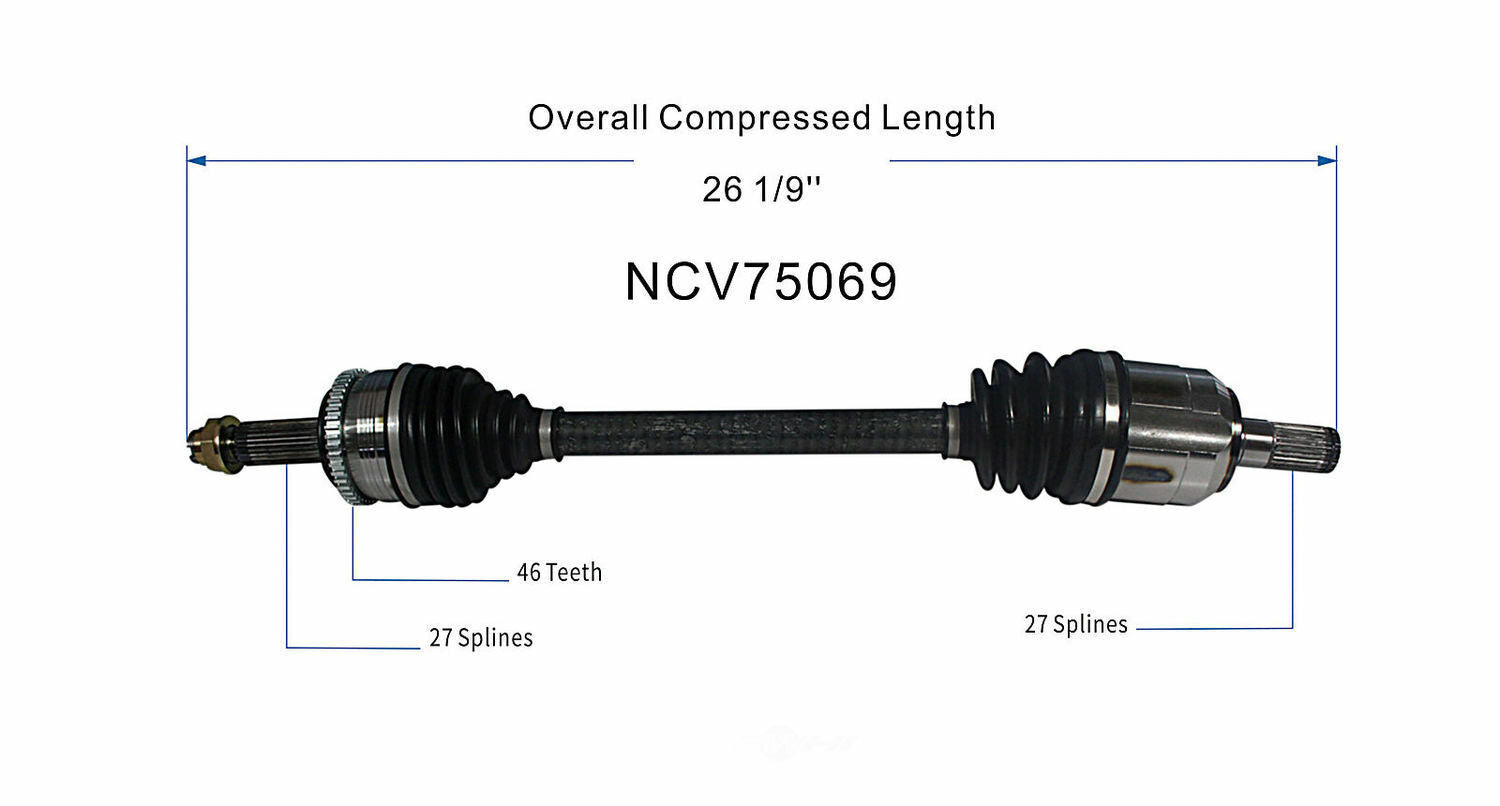 GSP North America NCV75069 CV Axle Assembly