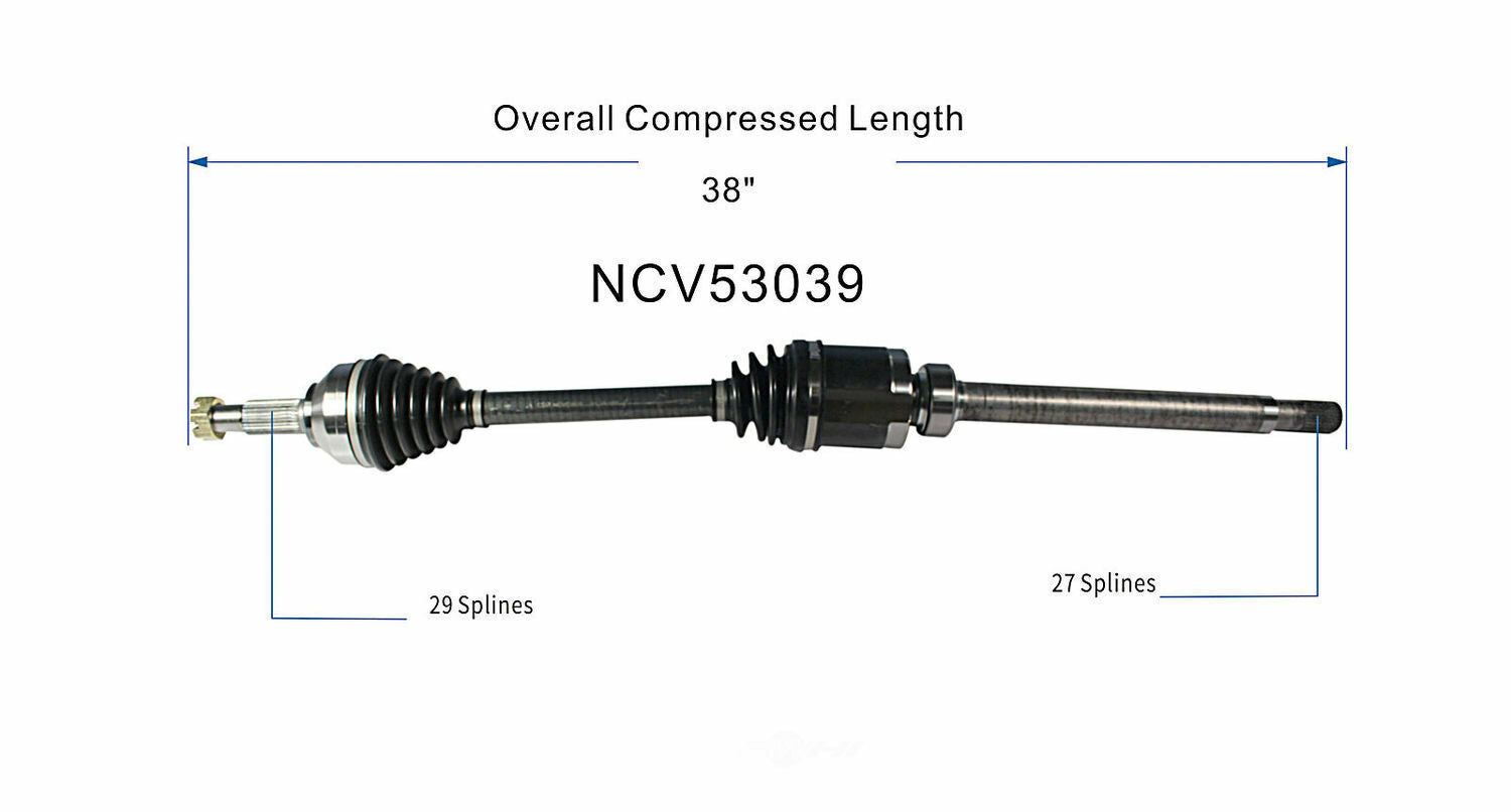 GSP North America NCV53039 CV Axle Assembly