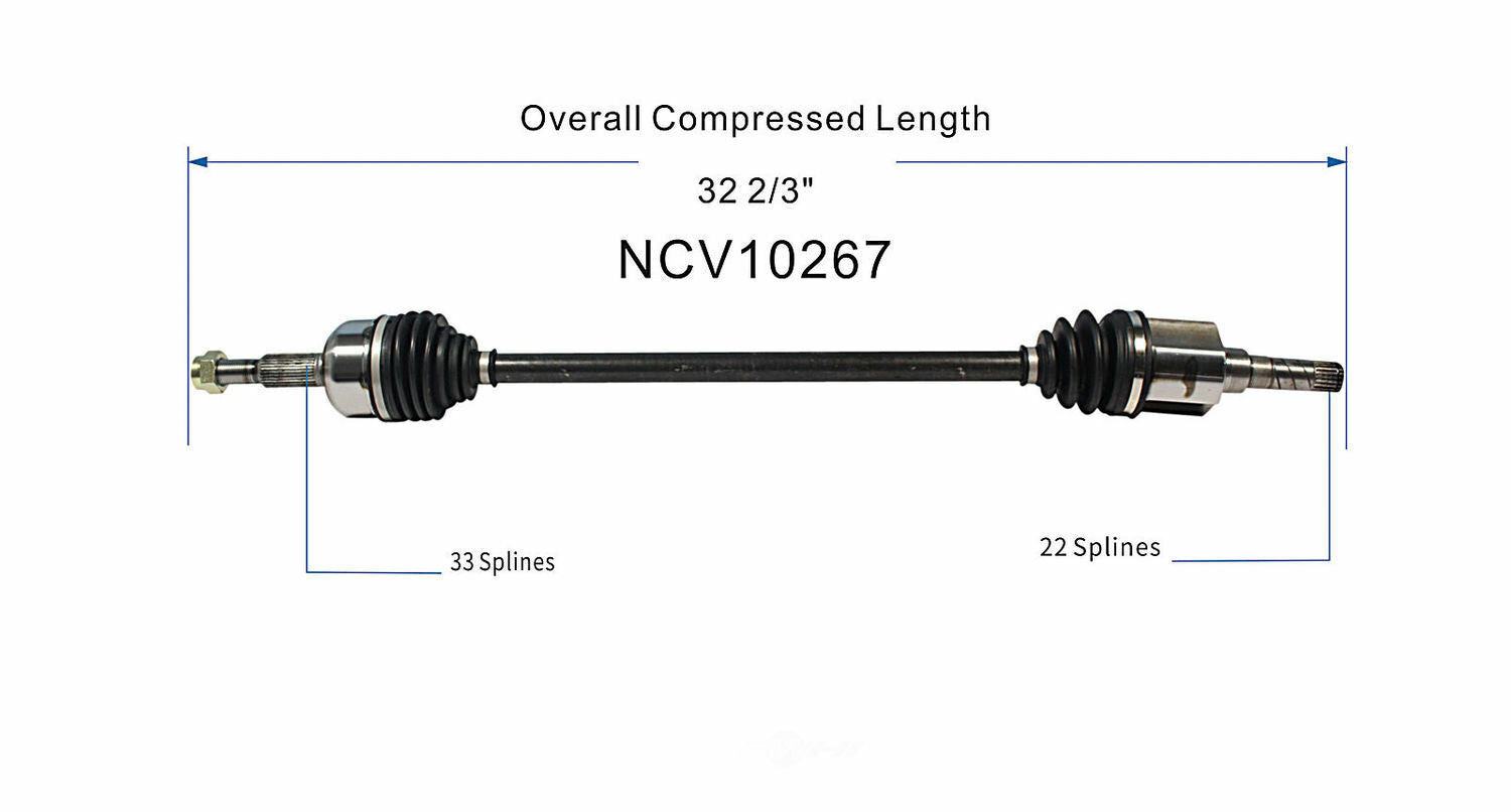 GSP North America NCV10267 CV Axle Assembly