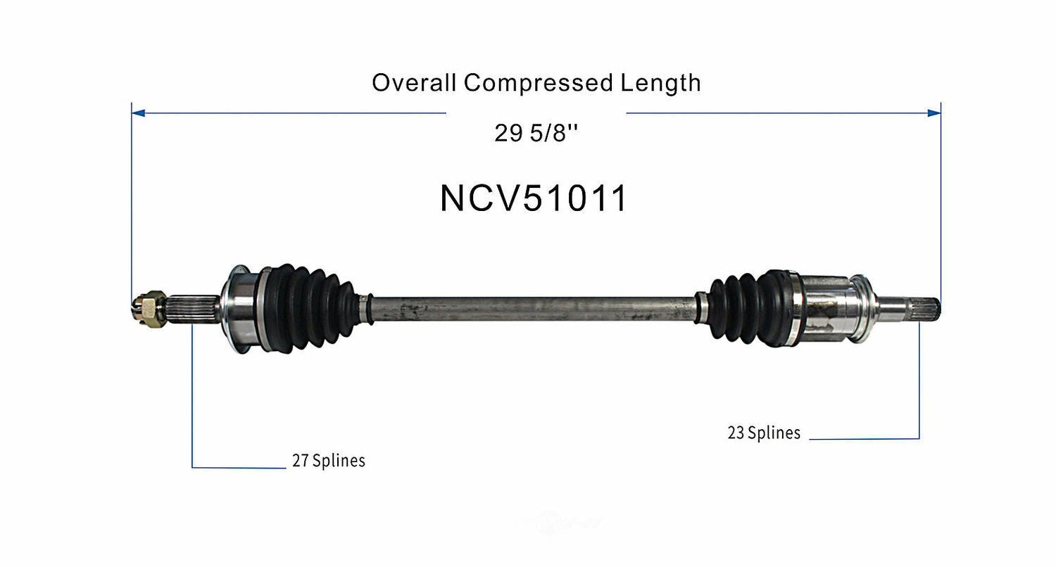 GSP North America NCV51011 CV Axle Assembly