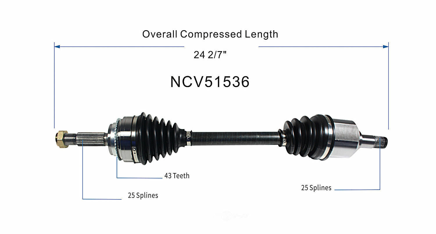 GSP North America NCV51536 CV Axle Assembly