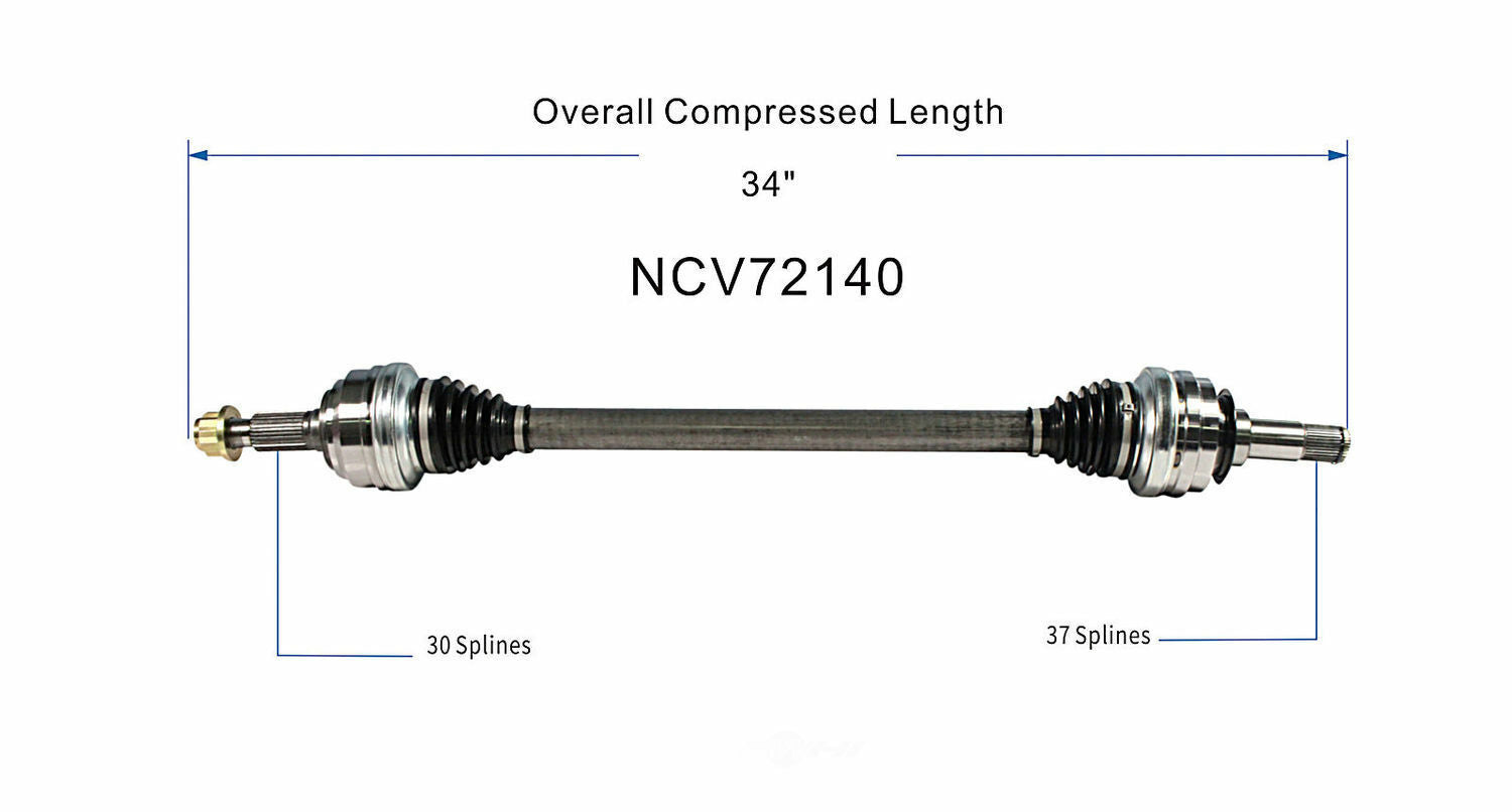GSP North America NCV72140 CV Axle Assembly