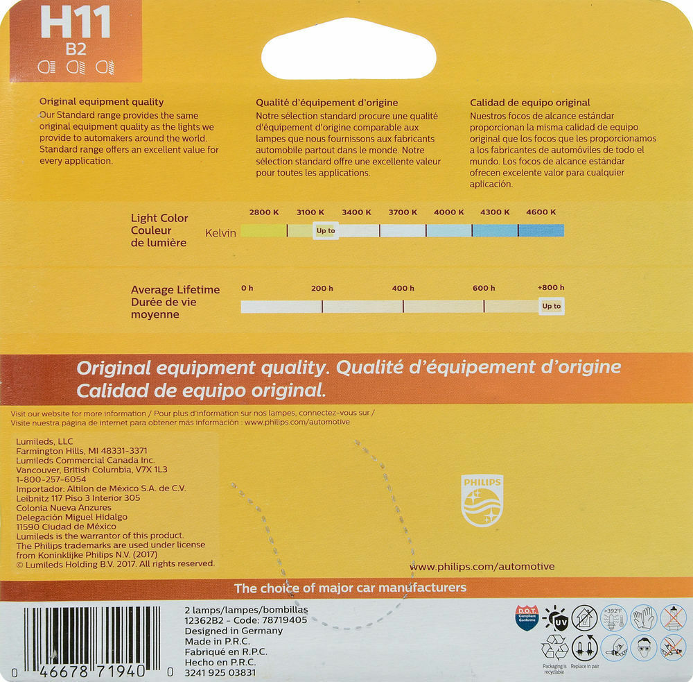 Philips H11B2 Headlight Bulb
