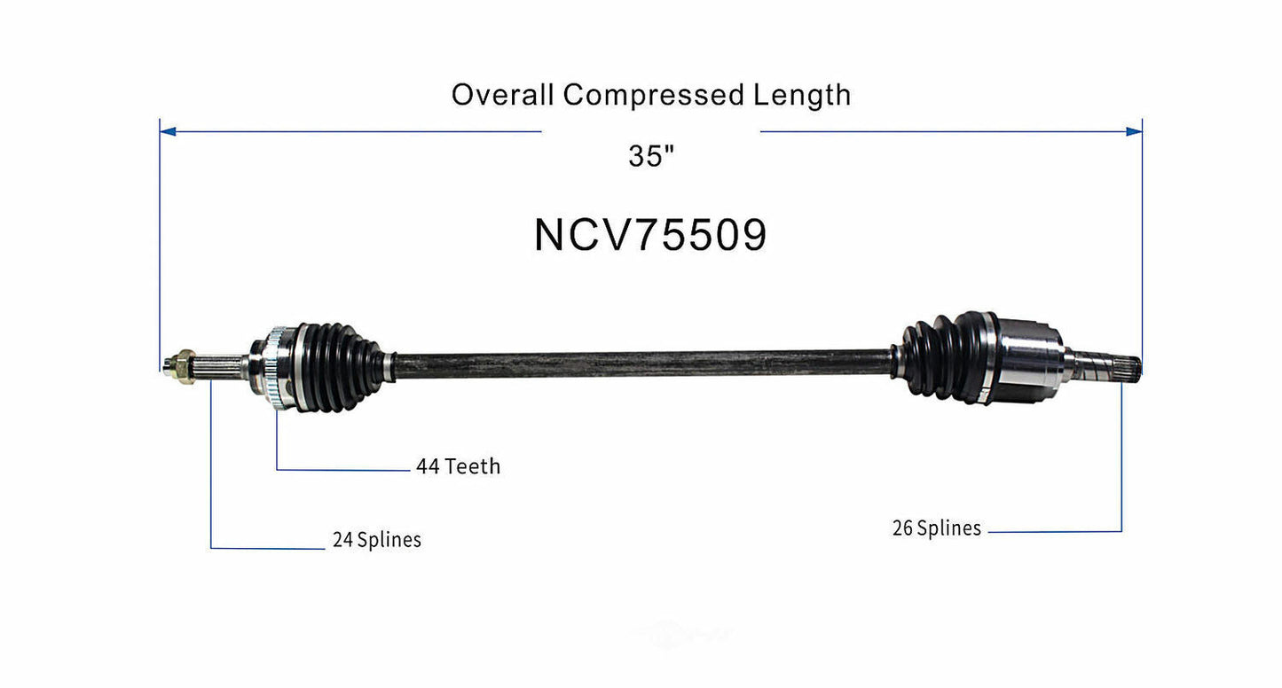 GSP North America NCV75509 CV Axle Assembly