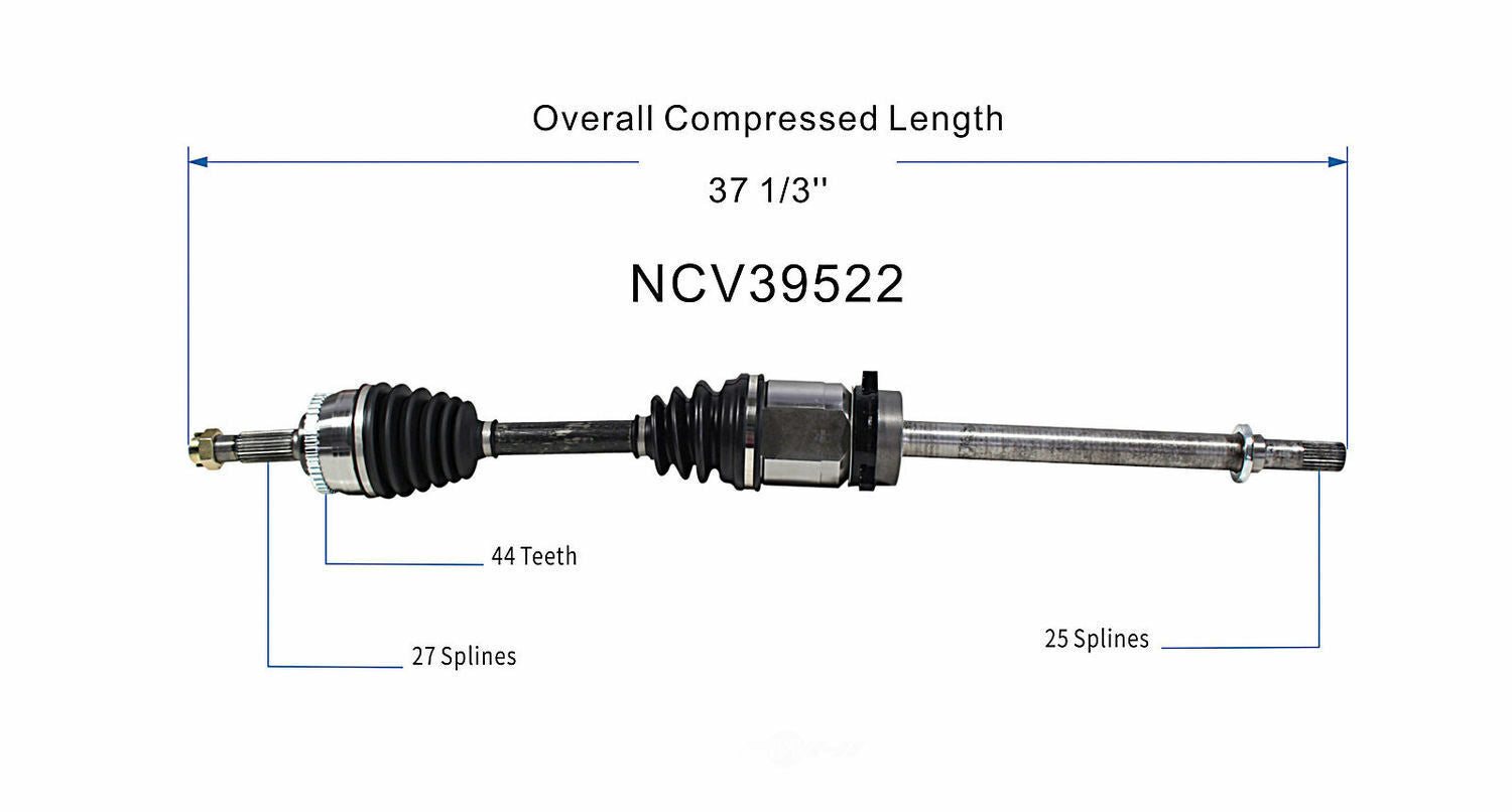 GSP North America NCV39522 CV Axle Assembly