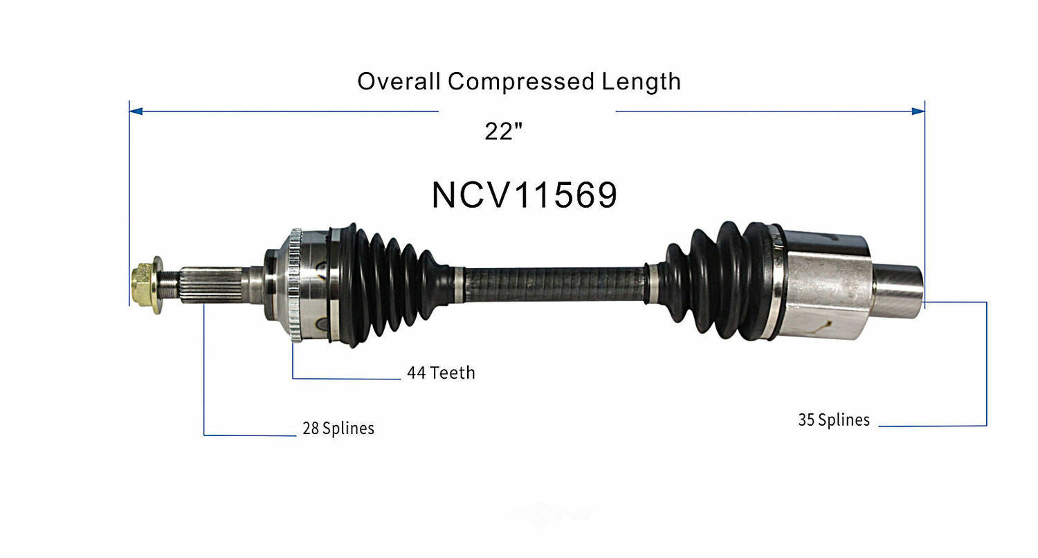 GSP North America NCV11569 CV Axle Assembly