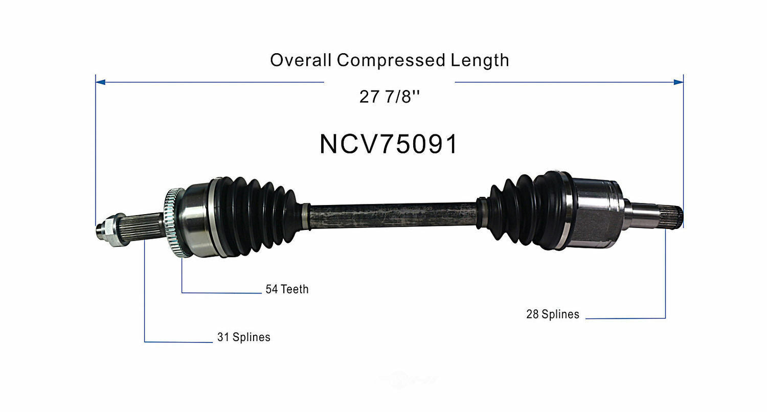 GSP North America NCV75091 CV Axle Assembly