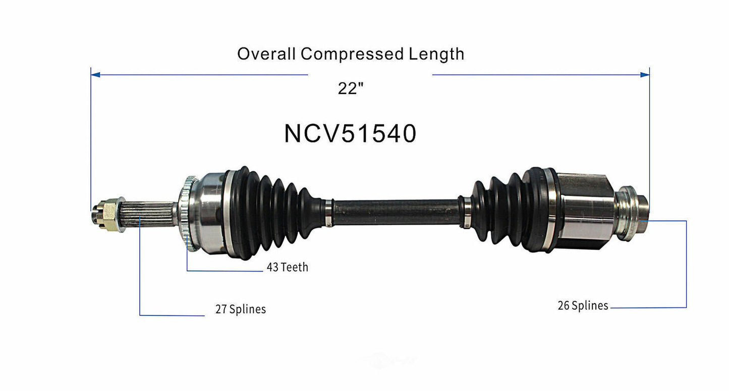 GSP North America NCV51540 CV Axle Assembly