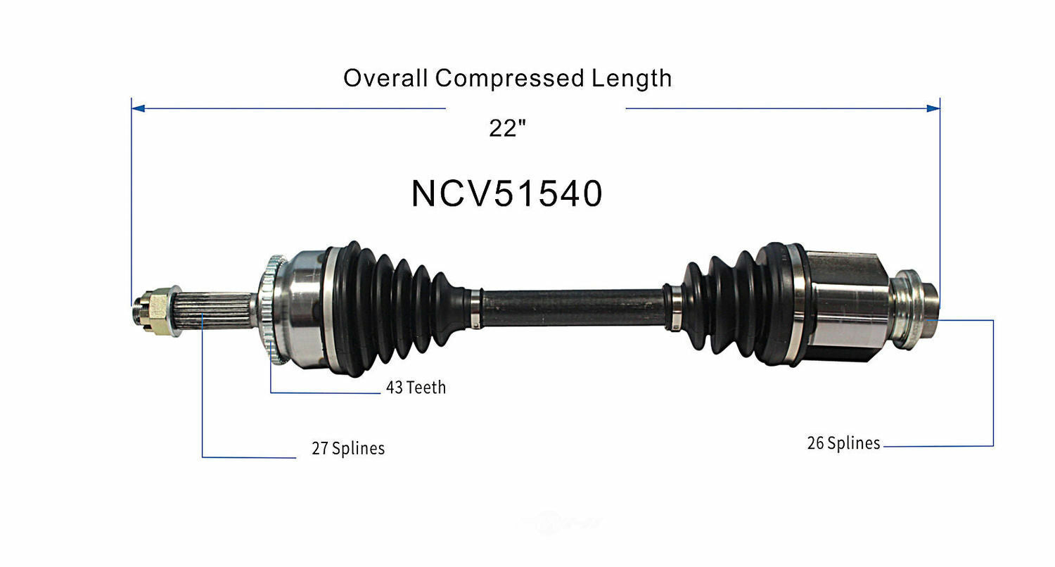 GSP North America NCV51540 CV Axle Assembly