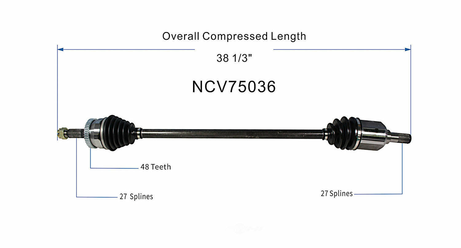 GSP North America NCV75036 CV Axle Assembly