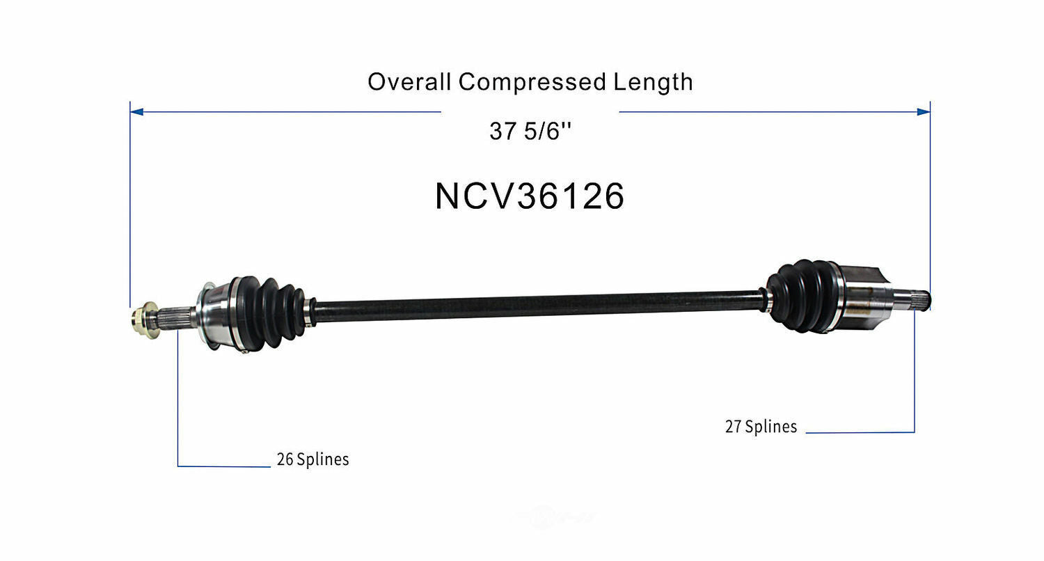 GSP North America NCV36126 CV Axle Assembly