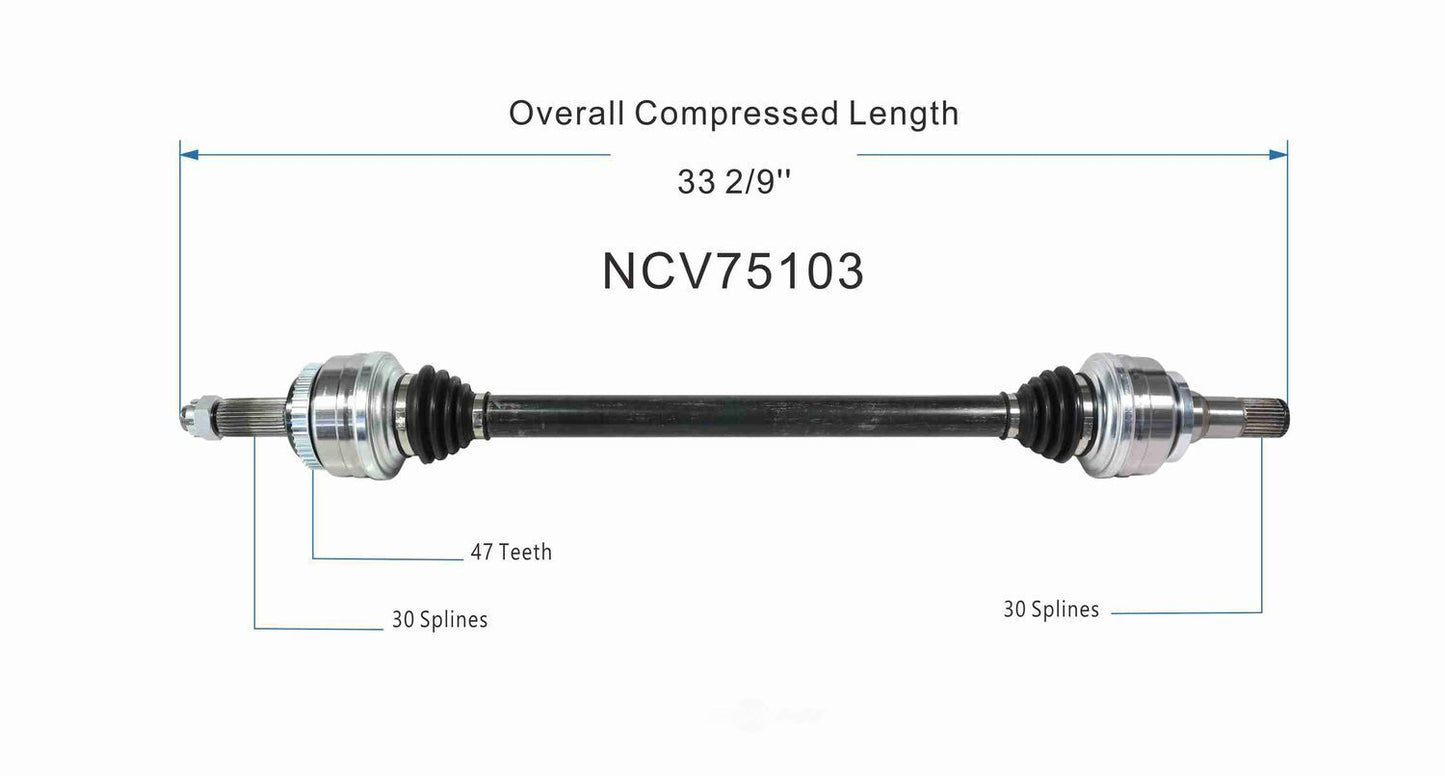 GSP North America NCV75103 CV Axle Assembly