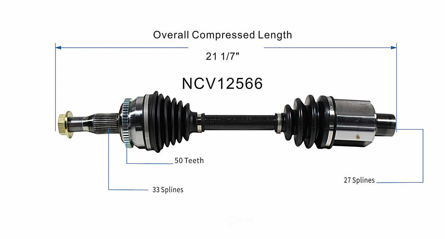 GSP North America NCV12566 CV Axle Assembly
