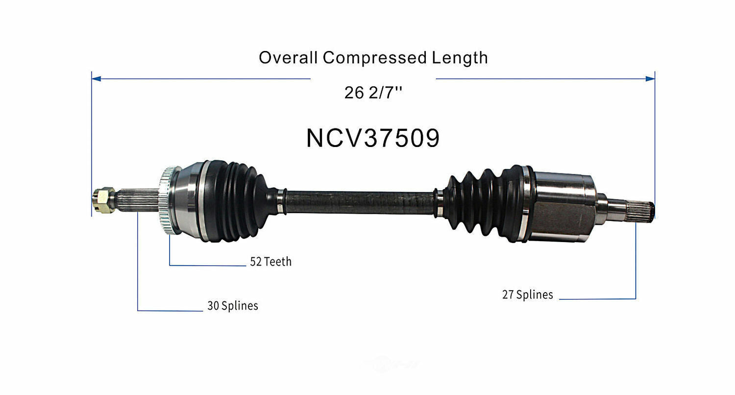 GSP North America NCV37509 CV Axle Assembly
