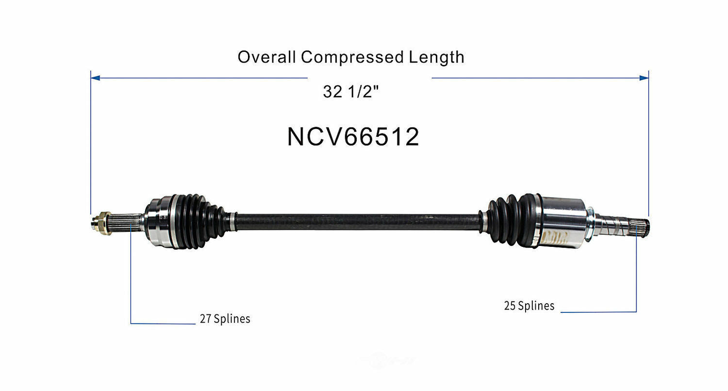 GSP North America NCV66512 CV Axle Assembly