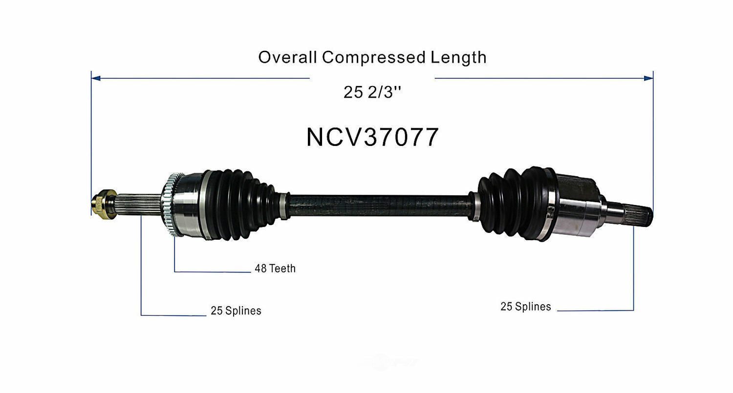 GSP North America NCV37077 CV Axle Assembly