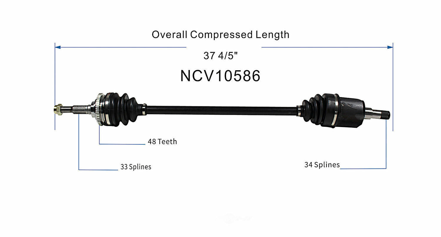 GSP North America NCV10586 CV Axle Assembly