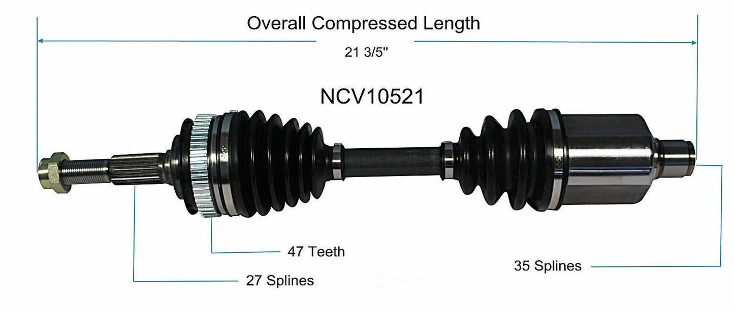 GSP North America NCV10521 CV Axle Assembly