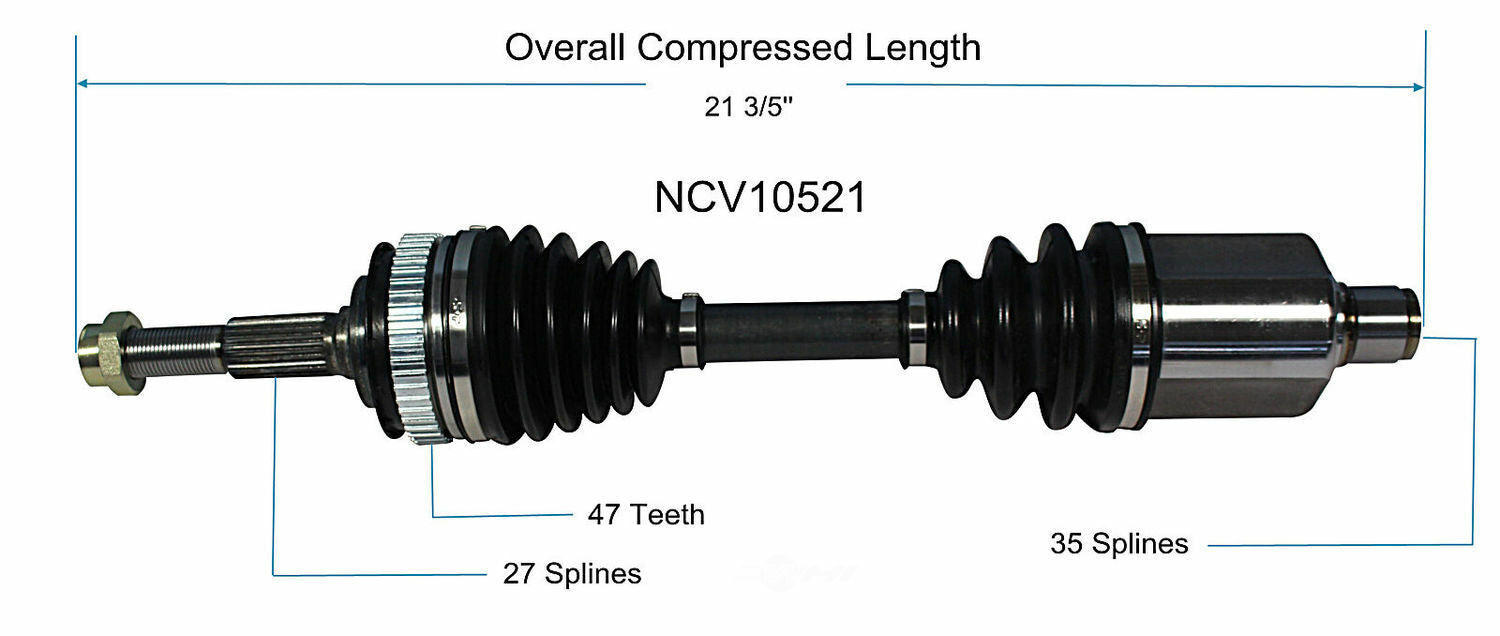 GSP North America NCV10521 CV Axle Assembly