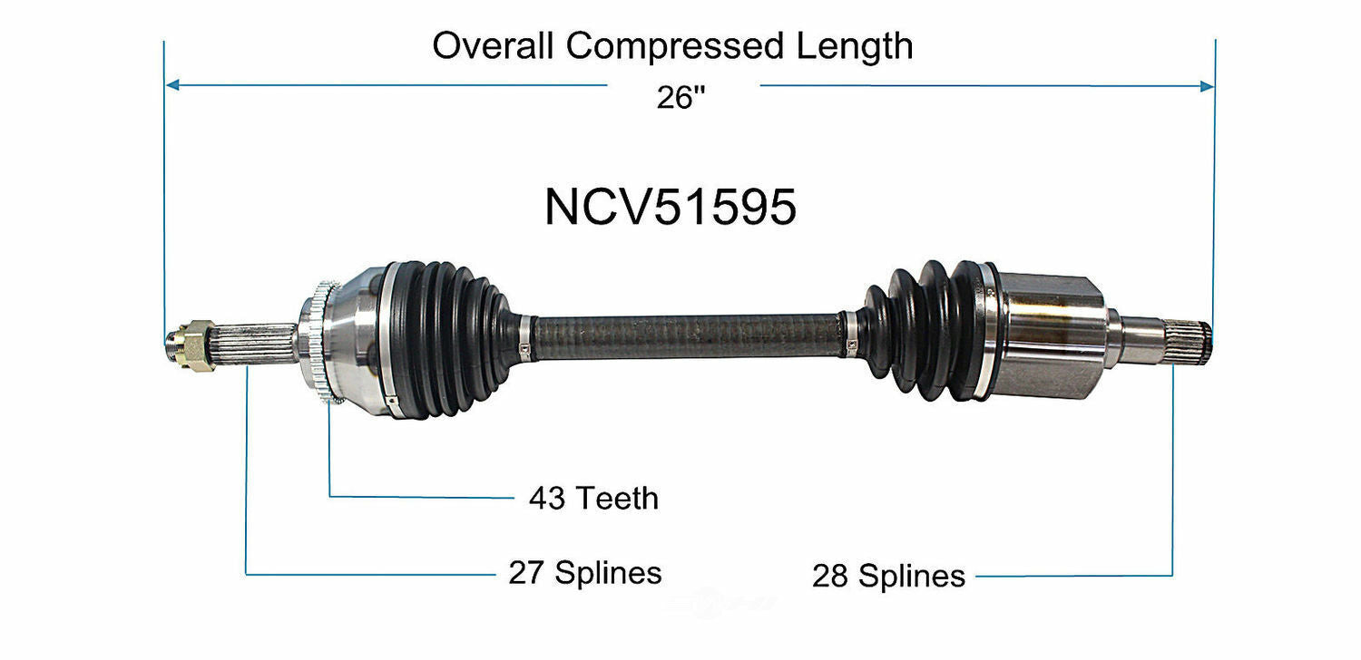 GSP North America NCV51595 CV Axle Assembly