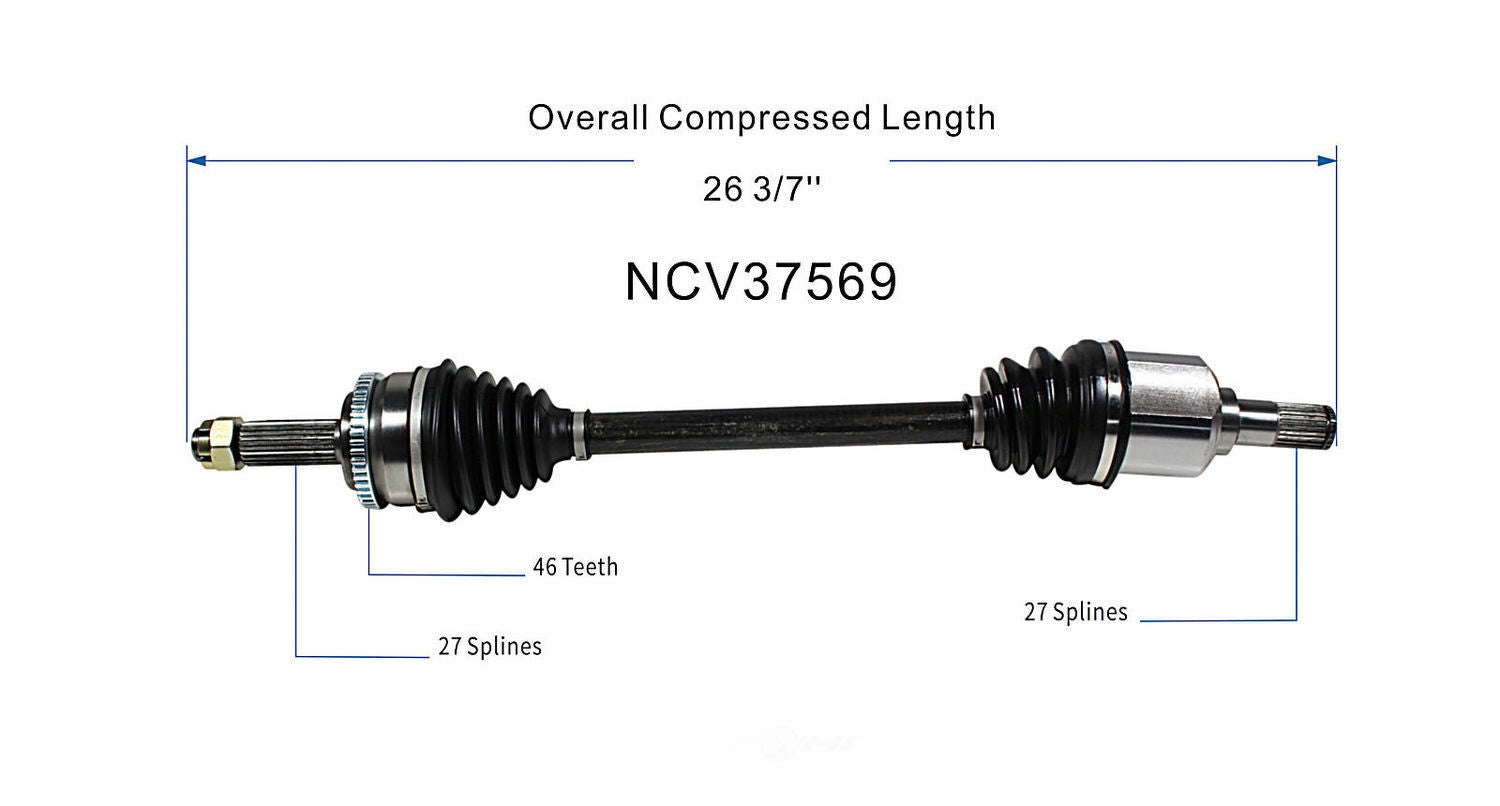 GSP North America NCV37569 CV Axle Assembly