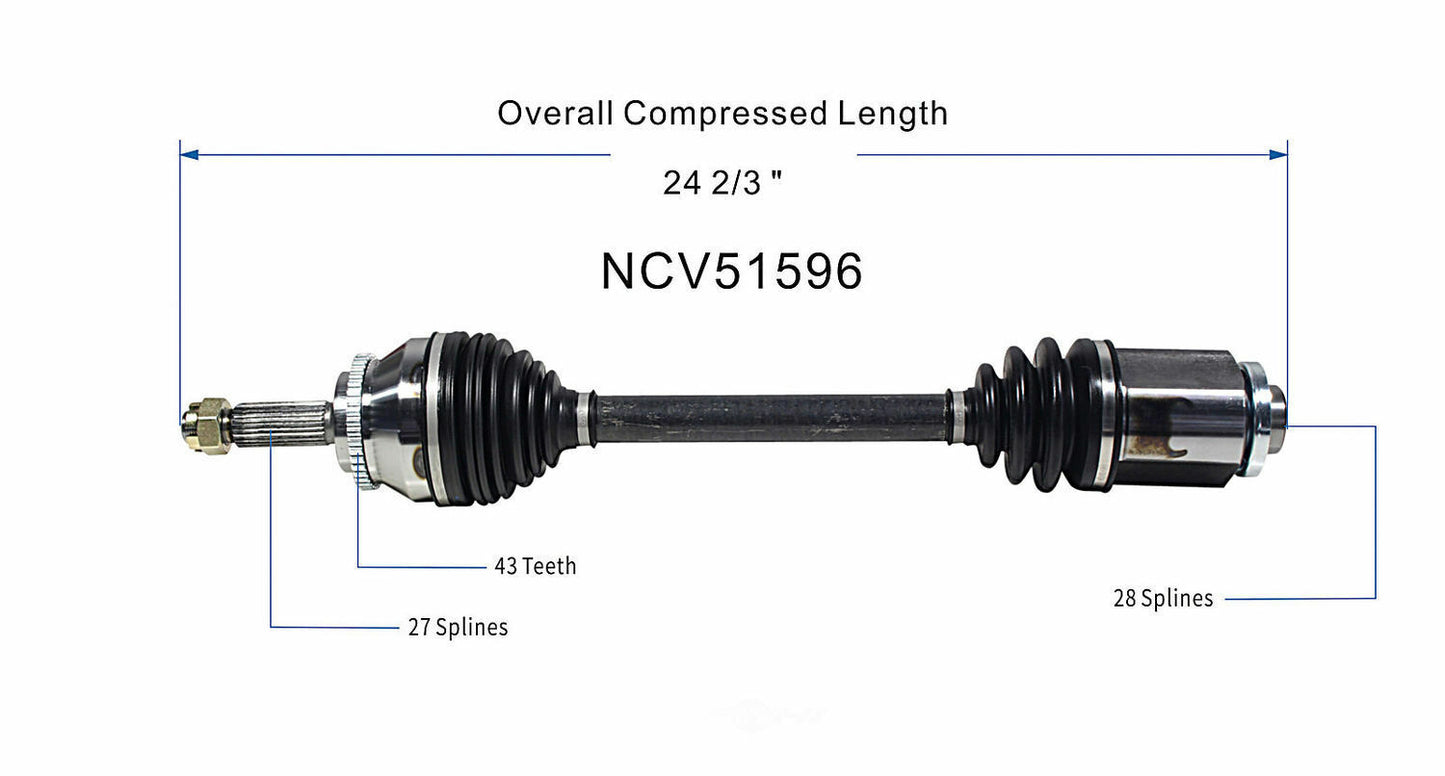 GSP North America NCV51596 CV Axle Assembly