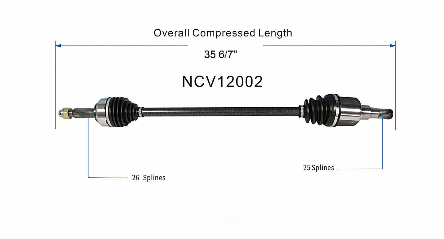 GSP North America NCV12002 CV Axle Assembly
