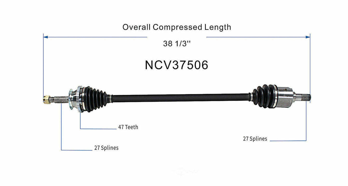GSP North America NCV37506 CV Axle Assembly
