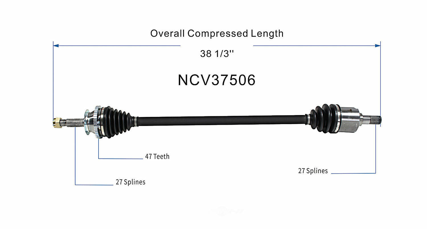 GSP North America NCV37506 CV Axle Assembly