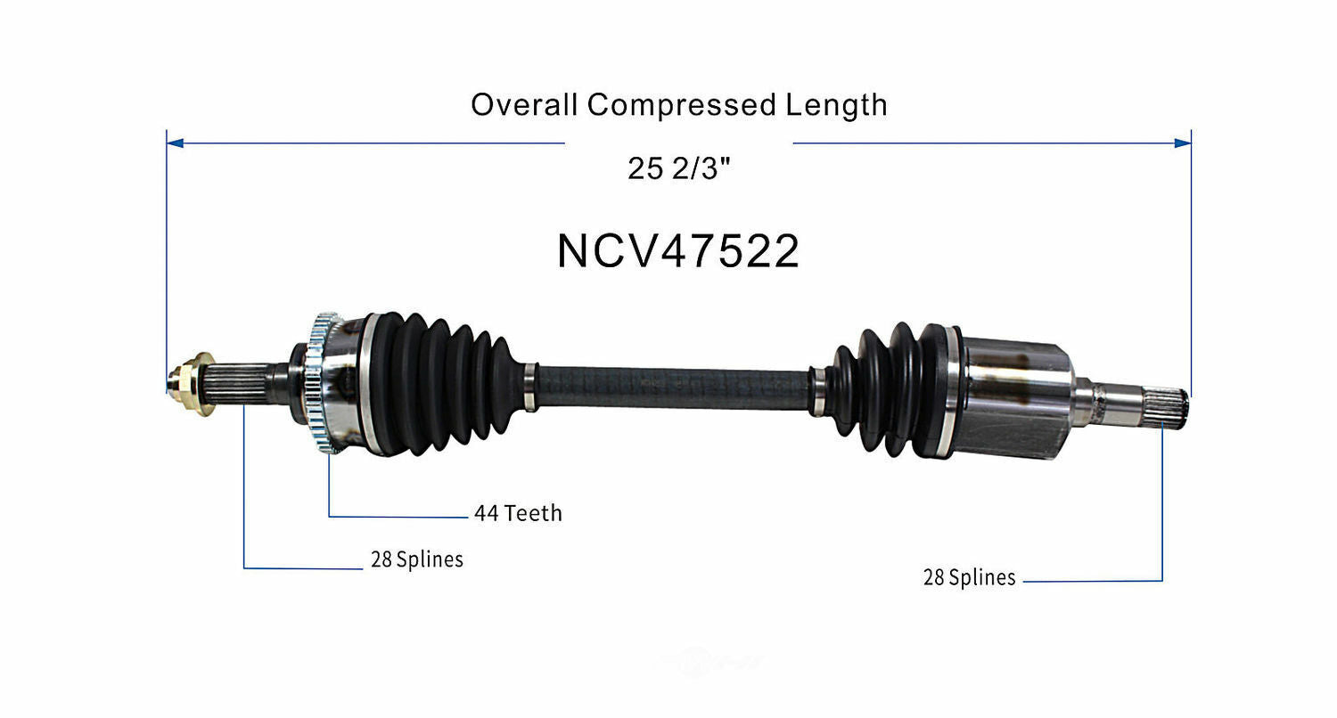 GSP North America NCV47522 CV Axle Assembly