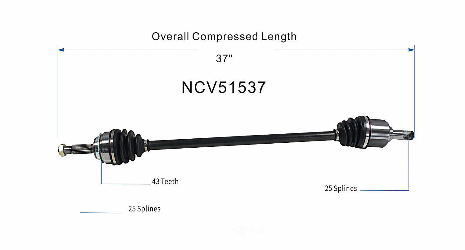 GSP North America NCV51537 CV Axle Assembly