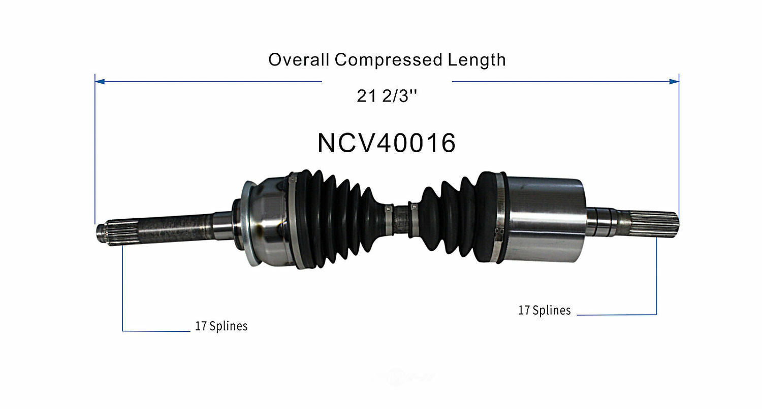 GSP North America NCV40016 CV Axle Assembly