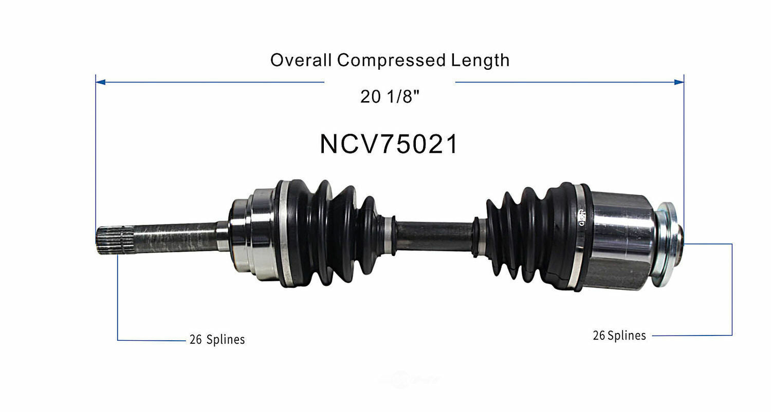 GSP North America NCV75021 CV Axle Assembly