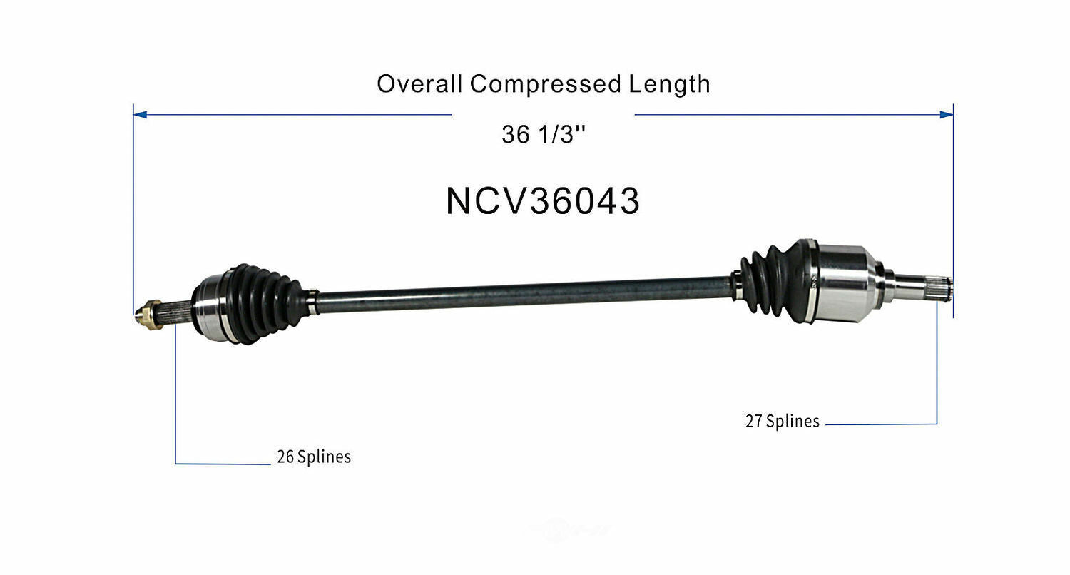GSP North America NCV36043 CV Axle Assembly