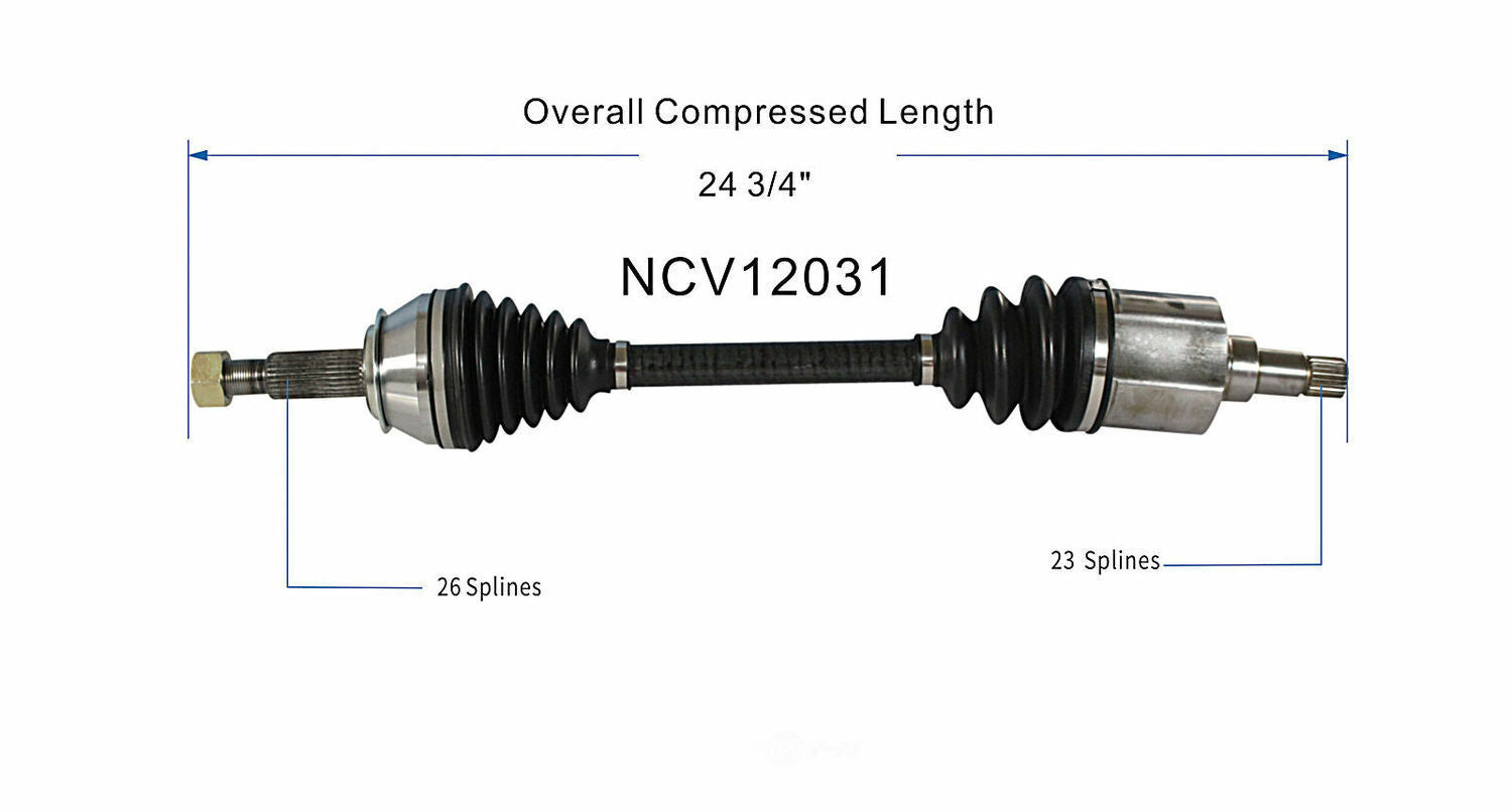 GSP North America NCV12031 CV Axle Assembly