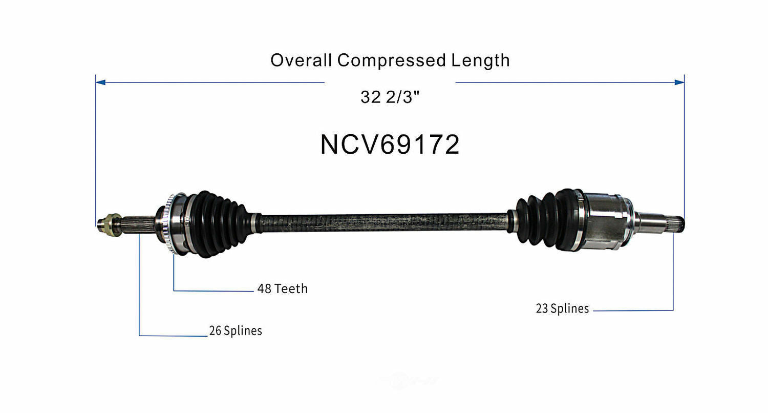 GSP North America NCV69172 CV Axle Assembly