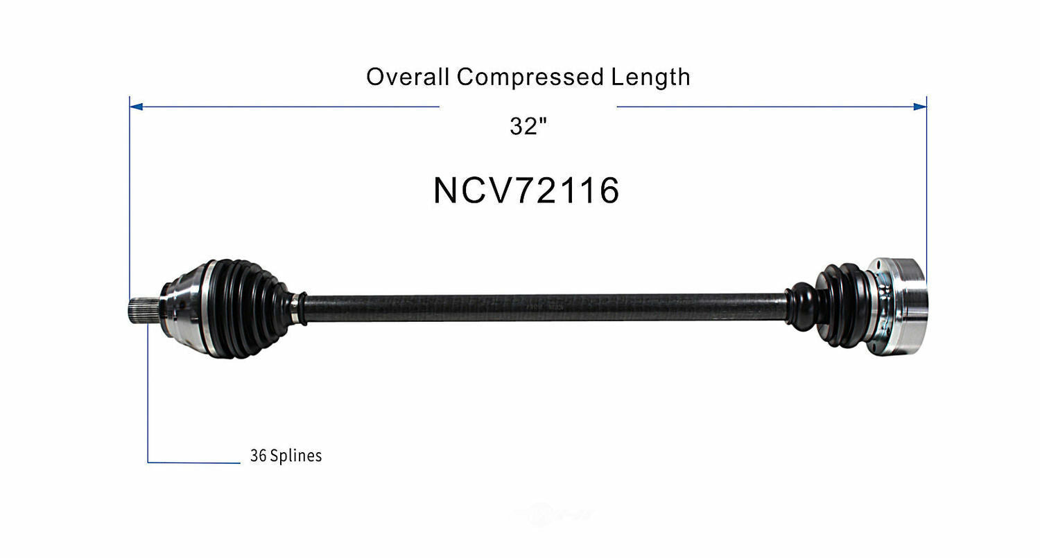 GSP North America NCV72116 CV Axle Assembly
