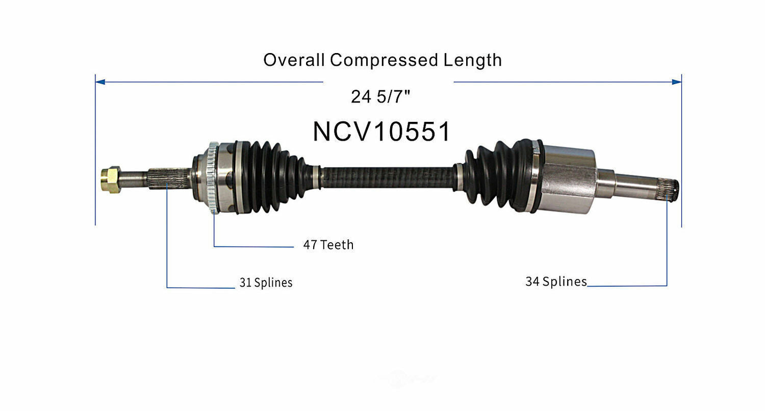 GSP North America NCV10551 CV Axle Assembly