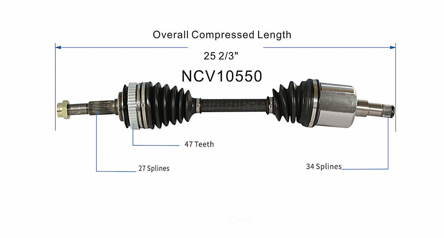 GSP North America NCV10550 CV Axle Assembly