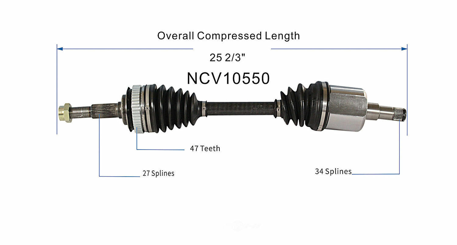 GSP North America NCV10550 CV Axle Assembly