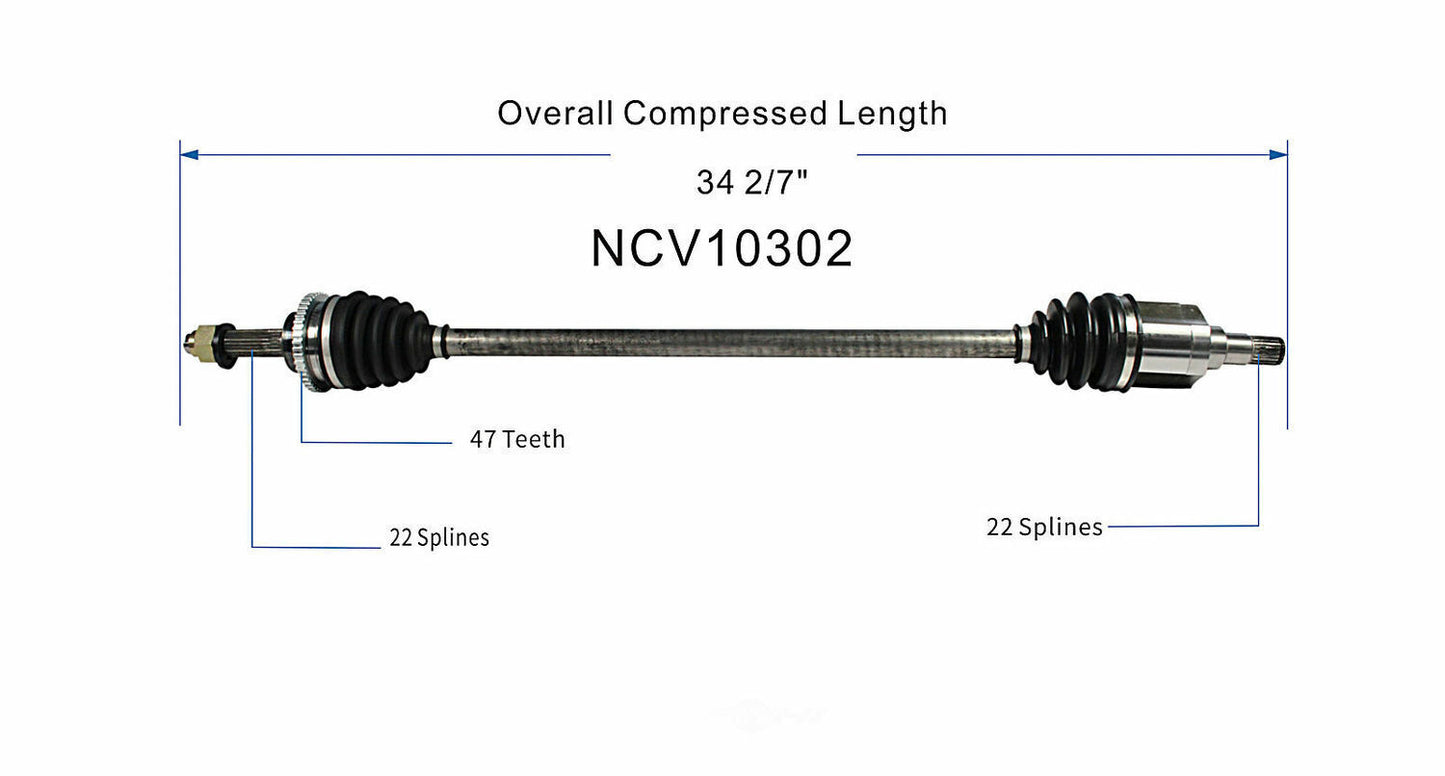 GSP North America NCV10302 CV Axle Assembly