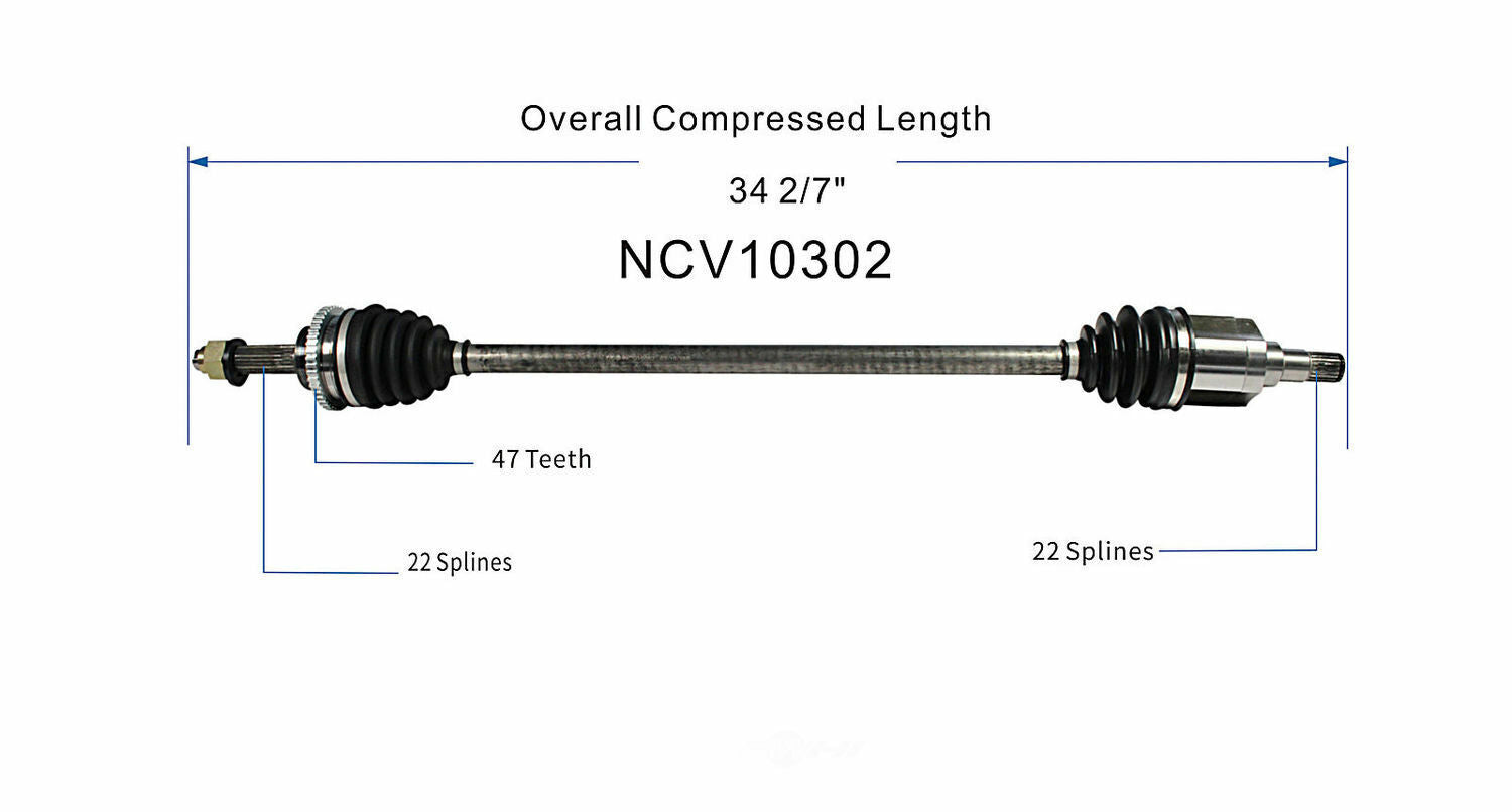 GSP North America NCV10302 CV Axle Assembly