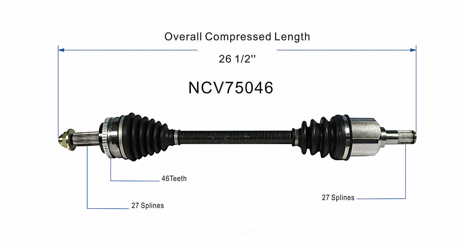 GSP North America NCV75046 CV Axle Assembly
