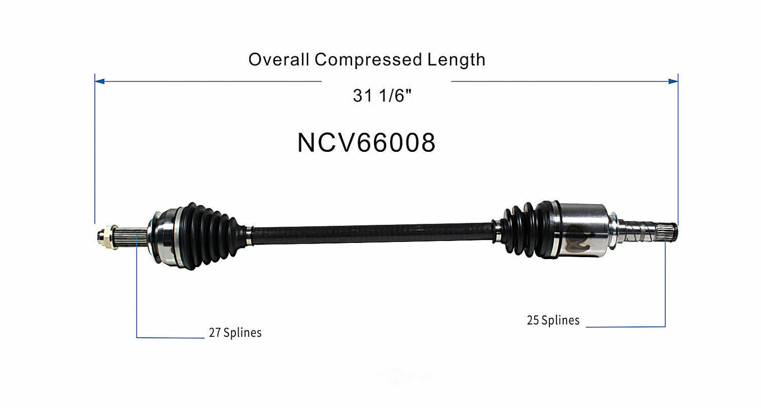 GSP North America NCV66008 CV Axle Assembly
