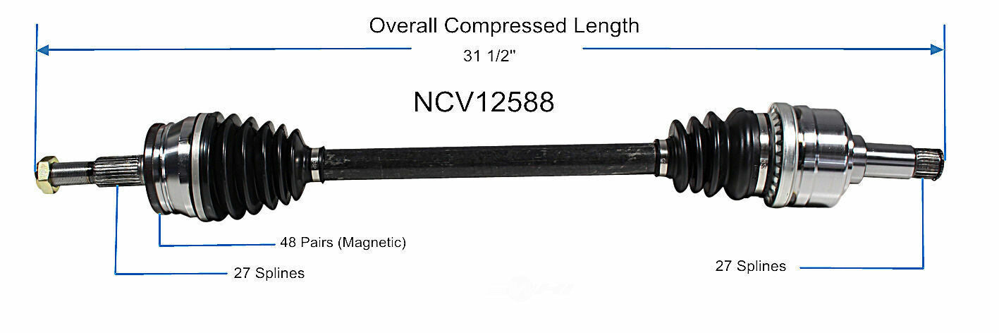 GSP North America NCV12588 CV Axle Assembly