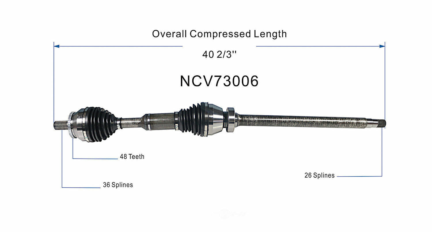 GSP North America NCV73006 CV Axle Assembly