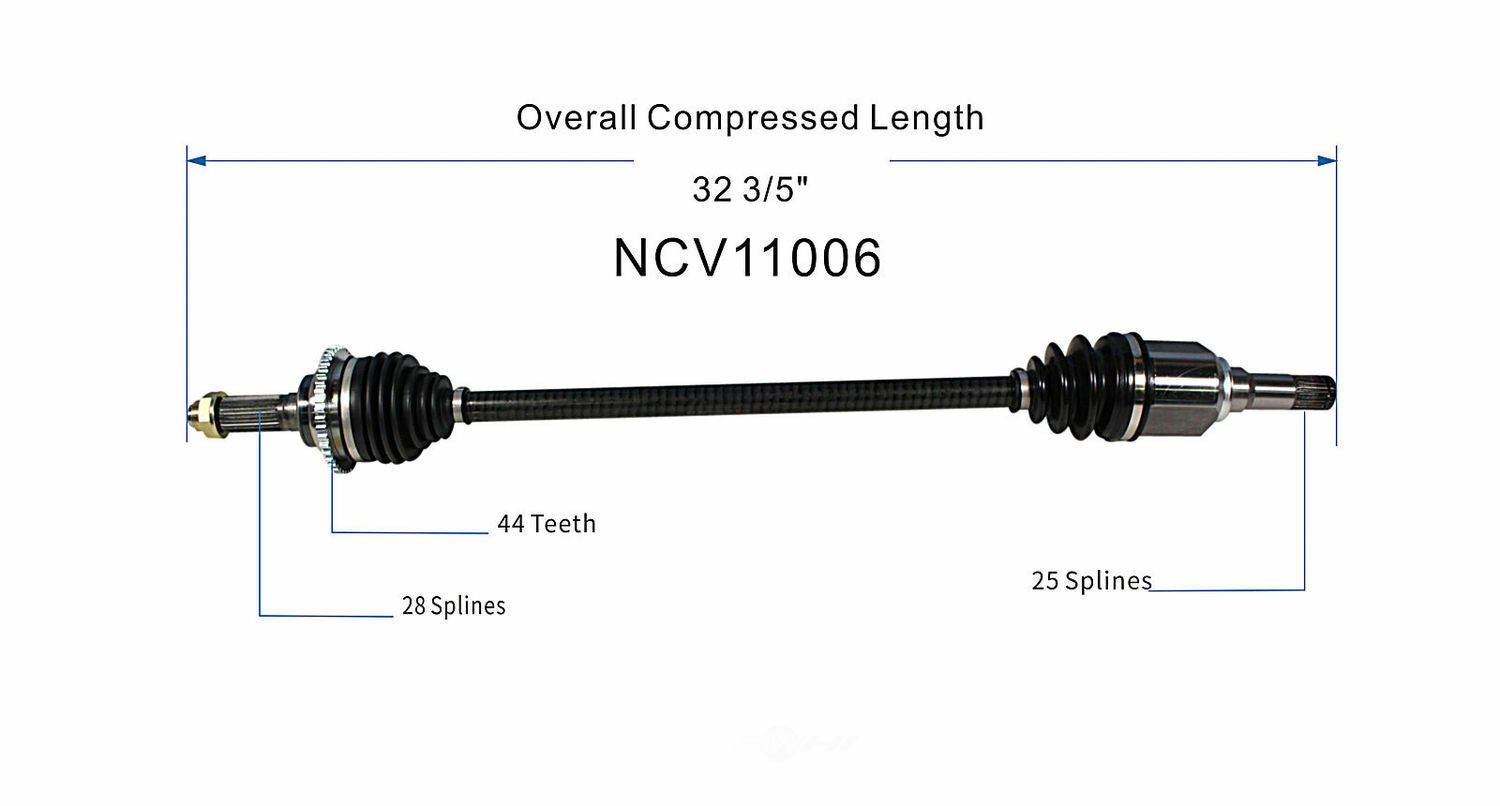 GSP North America NCV11006 CV Axle Assembly